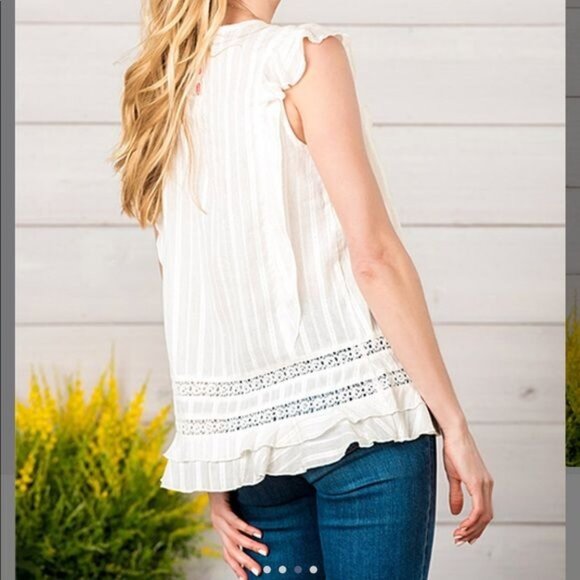 Matilda Jane Medium NWT White Morning Dew Sleeveless Top - Picture 3 of 9